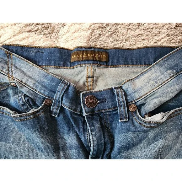 Rock & Republic Women's Jeans Size 8M Waist 28 Skinny Banshee Inseem 26 - Picture 7 of 9